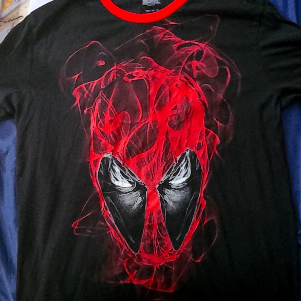 Black Shirt With Deadpool Design